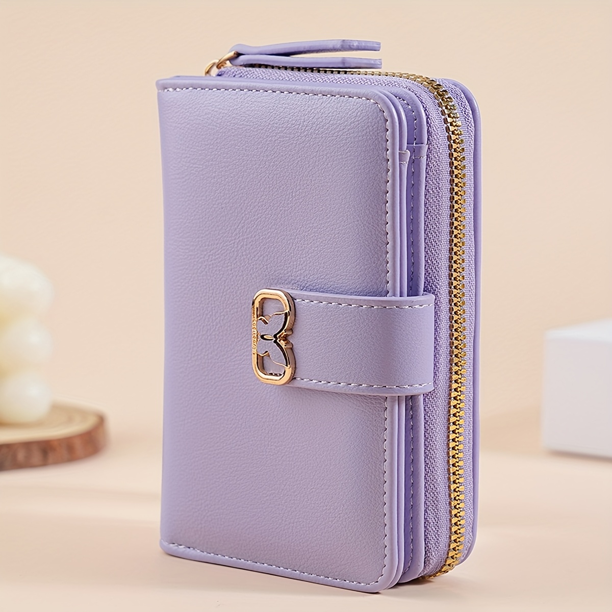 Clasp Wallet With A Single Zipper, Featuring A Large Capacity And Multiple Card Slots, Perfect For And .