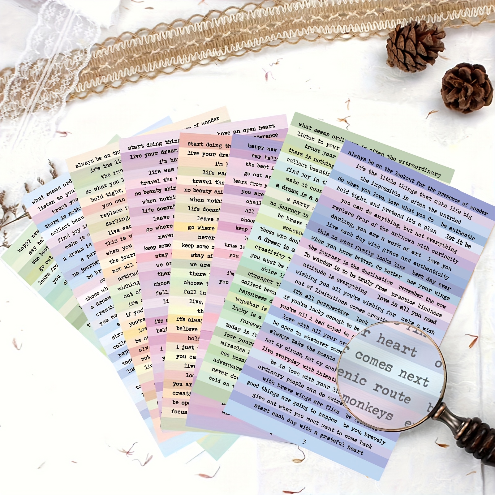 E-shop 406 Stück Lustige Macaron Farbige Zitat Aufkleber für Journal - Vintage Zubehörset für Erwachsene, Stickers Wörter Notebook Kunst Junk Magazine