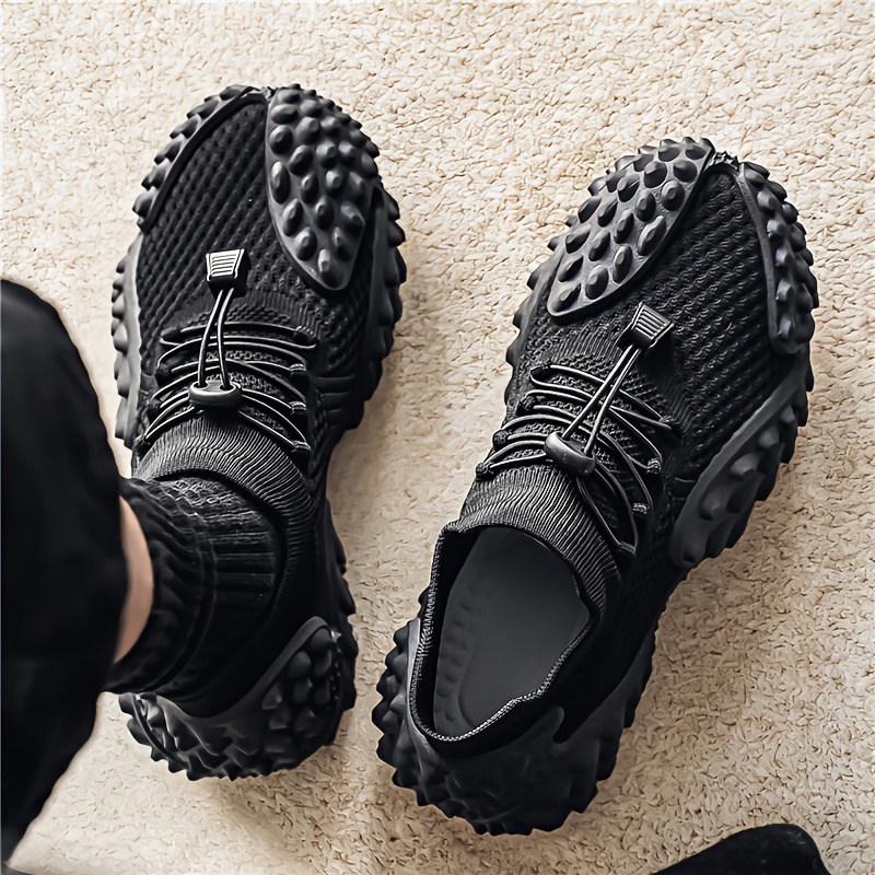 Men's Casual Sneakers, Unique Style, Easy-Care Knit, Material, Textured Waffle Outsole, Trendy and for Outings, Urban Roaming and Suburban Hiking