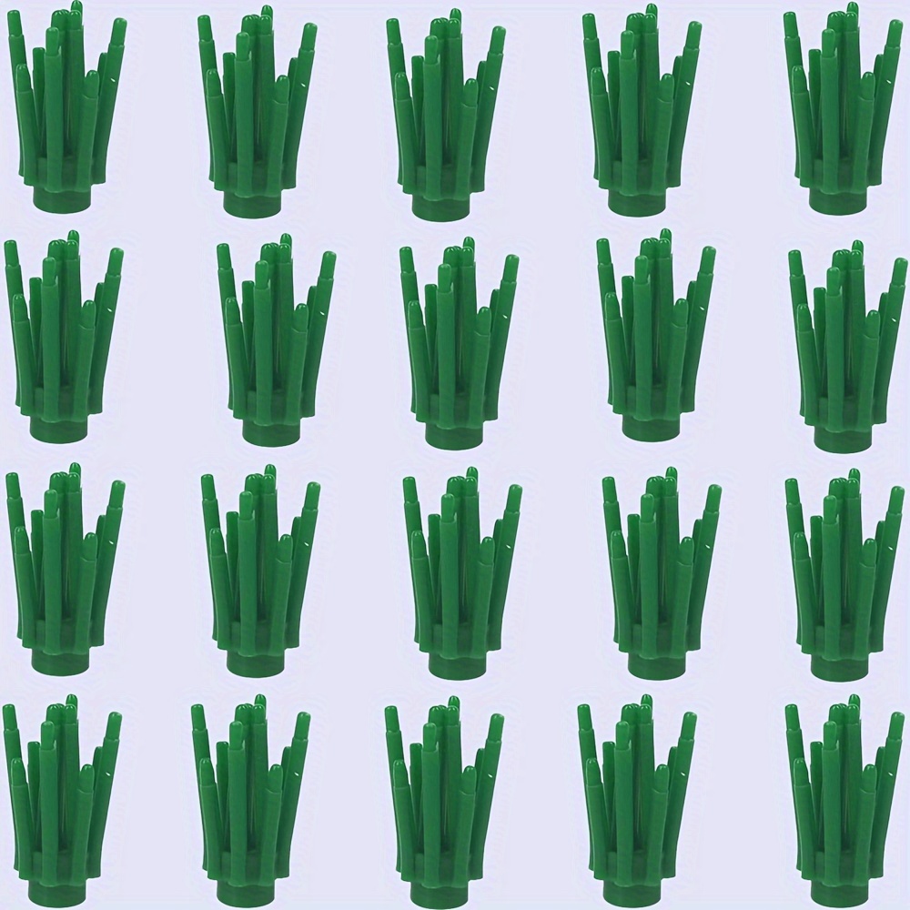 20pcs/set Mini Building Block 11 Stems Of Grass Leaves And Twigs Farm Grass Plant Garden Compatible Toy Scene Play Christmas Gift Scenes Dressing Toys Birthday Gift