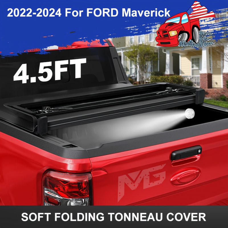

Soft Tri-fold Tonneau Cover Fits 2022-2024 Maverick 4.5ft (54.4in) Truck Bed
