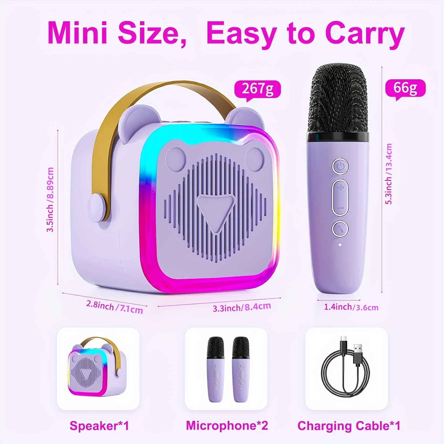 Mini Cat Ear draagbare karaokemachine