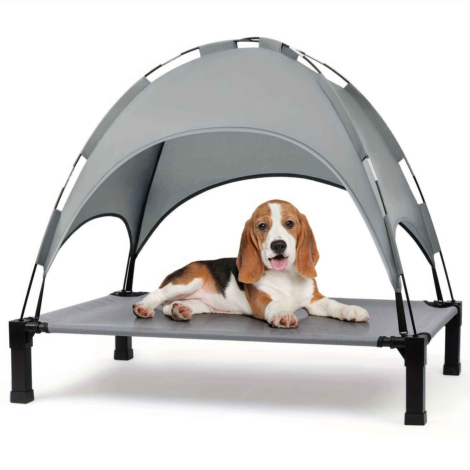 elevated dog bed with   dog bed cot with shade tent portable raised pet cot cooling bed for dogs