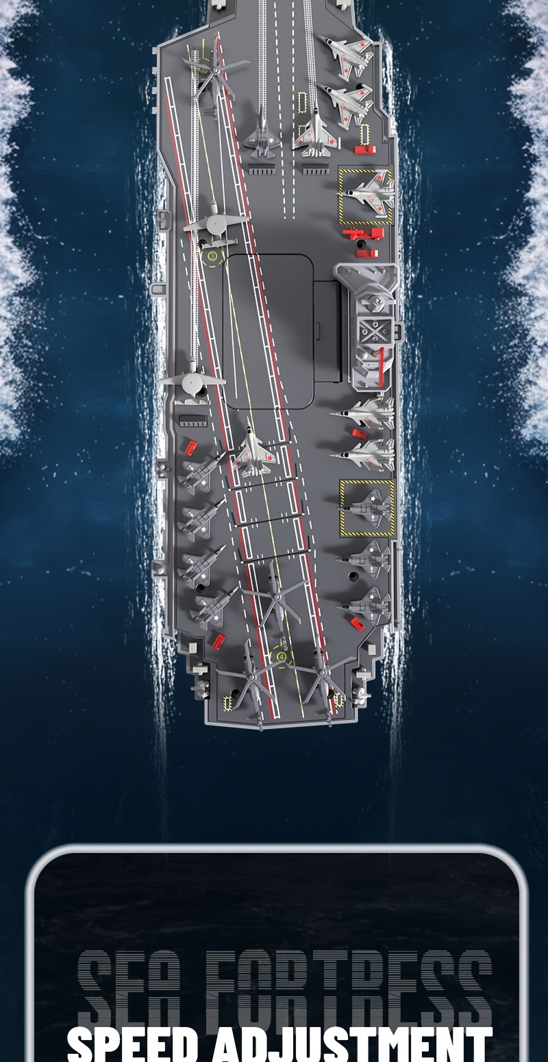 2025 1:48 RC Tactical Carrier Ship - Water-Activated Control with Modular Assembly System & Auto-Sensing Tech, Smart Battery Alert & Interchangeable Parts for Pool/Lake Battles