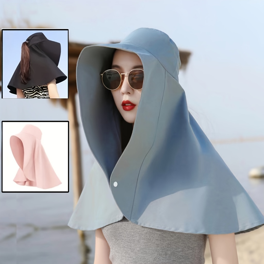 

1pc Fashionable Hat With Lengthened Neck Guard, Simple And Durable Design, For Summer Beach Outdoor Festival Daily Life