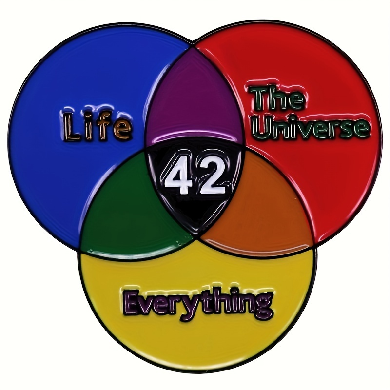 

1pc "life The Universe Everything" Enamel Pin, Galaxy Science Fiction Lapel Pin For Men, Backpack Hat Badges Accessories, Ideal Choice For Gifts