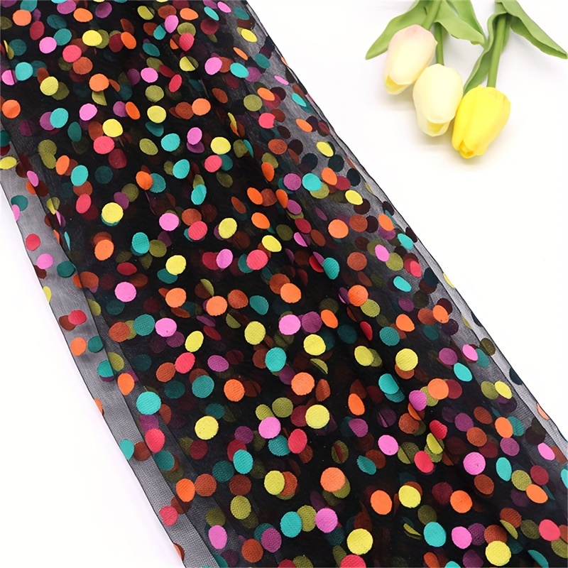 1pc 59 By 39.4 Inches Colorful Dot Mesh Material Suitable For Apparel And Crafts - Ideal For Skirts, Sleeves, Tops, And Projects!