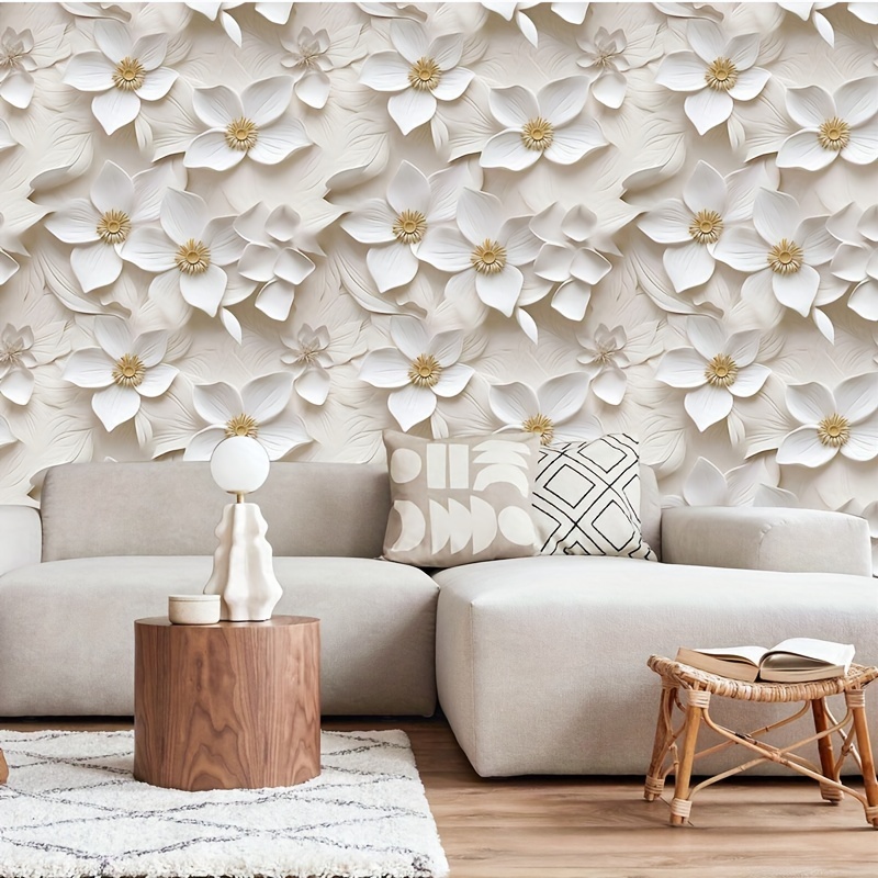 

Chic European-inspired Floral Self-adhesive Wallpaper - Waterproof, Moisture-resistant, For Bedroom & Home Decor