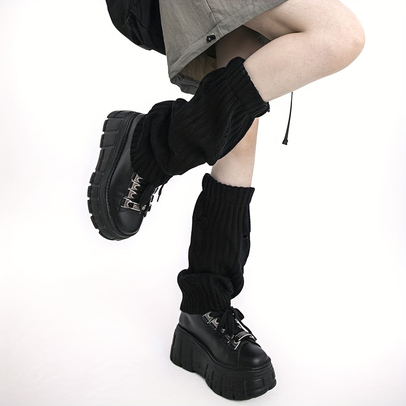 pair womens ribbed leg warmers elastic band thick winter Temu