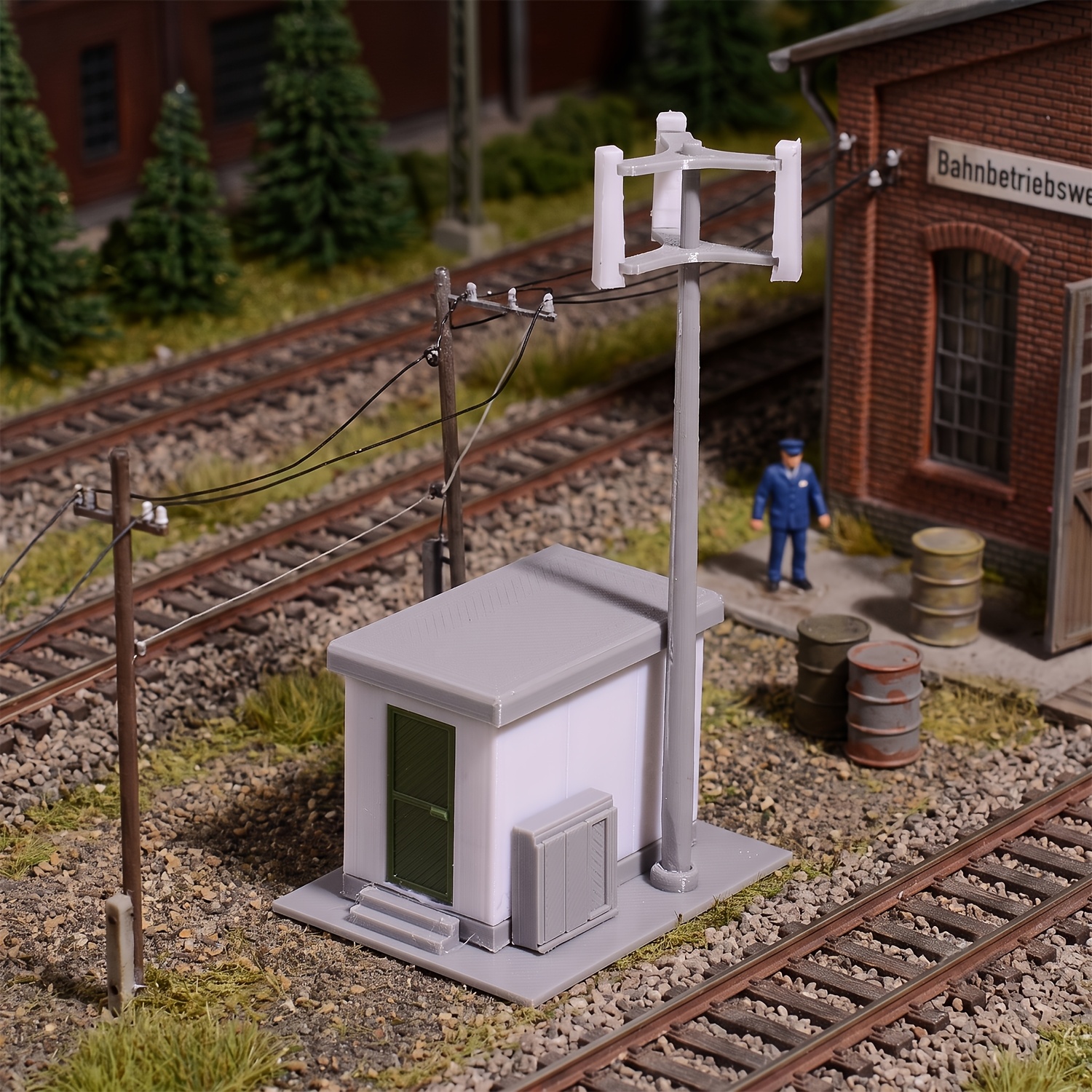 TEMU Kit de modélisme de de téléphonie cellulaire et d'abri pour équipement à l'échelle HO 1:87 - Bâtiment utilitaire et accessoire de diorama de