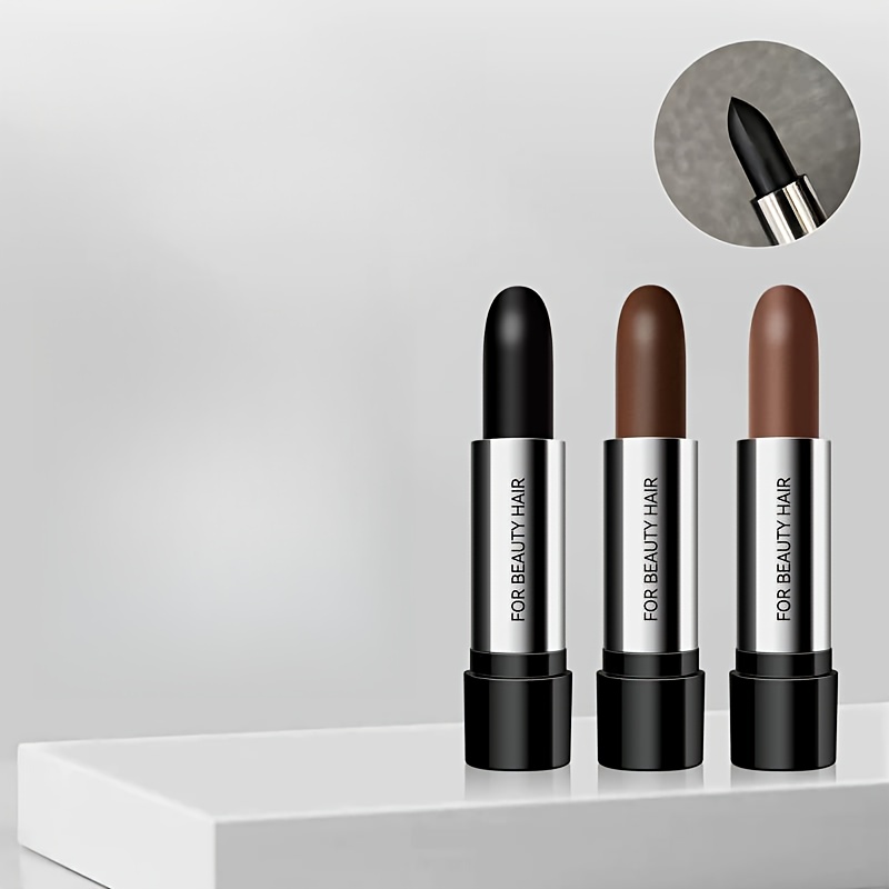 TEMU 3pcs Temporary Hair Color Pencil - Portable And Disposable Hair Dye Pen For Covering White Hair