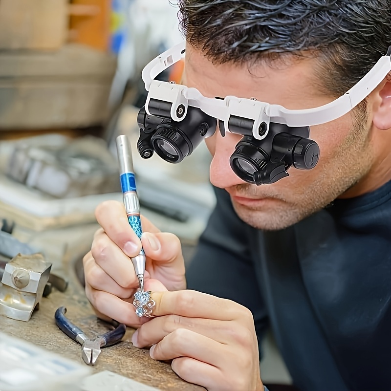 head mounted magnifying glass head mounted magnifier led Temu