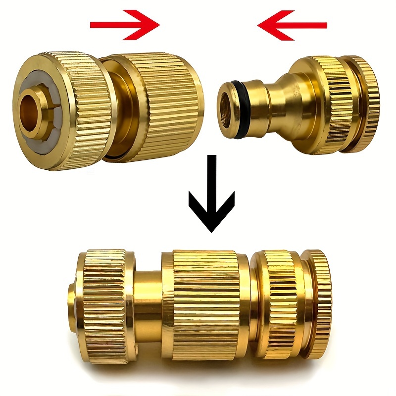 

2pairs/4pairs/6pairs, Aluminum Garden Hose Tap Connector Fitting For 1/2 Inch (21mm) 3/4 Inch (26.5mm) Graden Hose End Quick Connector For 1/2-inch(13mm) Hose Pipe, Indoor Outdoor Garden Supplies