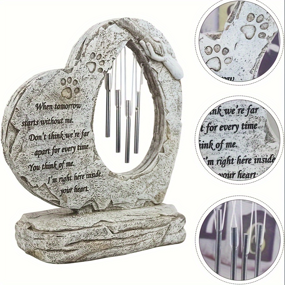 

Pet Memorial Ornament, Wind Chime Tombstone Pet Cat Dogmemorial Stone, Outdoor Patio Pet Cemetery Marker, Pet Grave Markerburial Marker For Garden Backyard Patio Or Lawn, Lost Pet Dog/catsympathy Gift