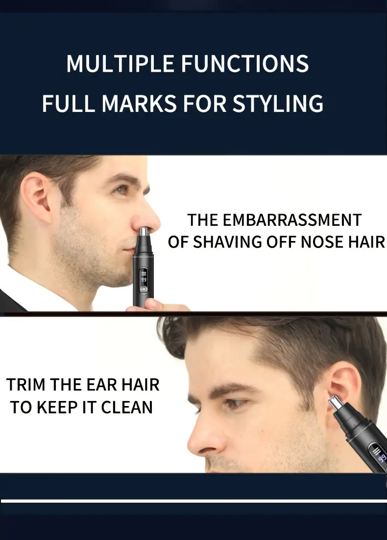 rechargeable electric nose hair trimmer for men women   quiet with led display     grooming and gift ideas birthday holidays Product details 2