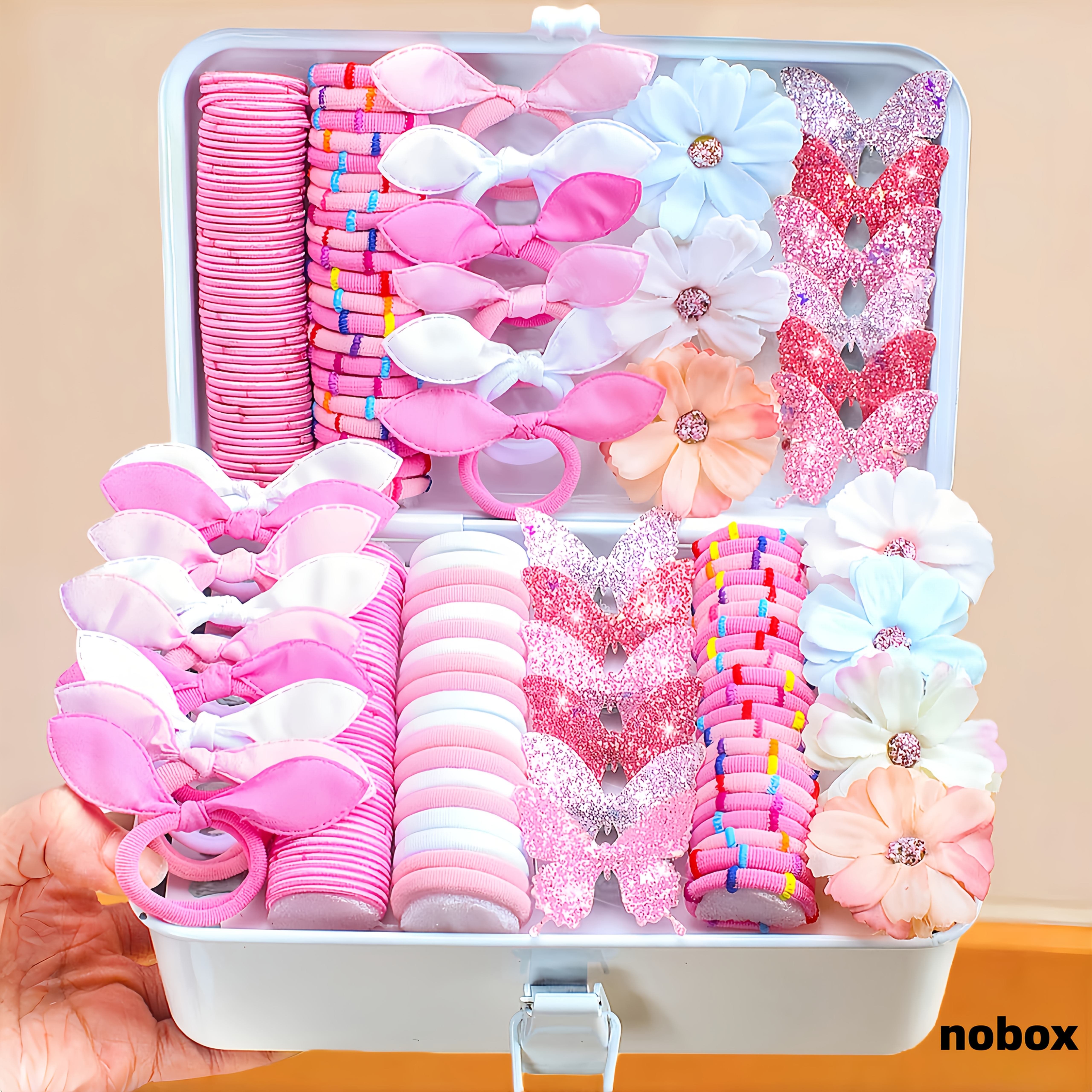 190pcs     hair accessories set including   hair ties three dimensional artificial flowers and other elements multiple hair tie styles suitable for girls and women   a sweet and cute   for daily wear