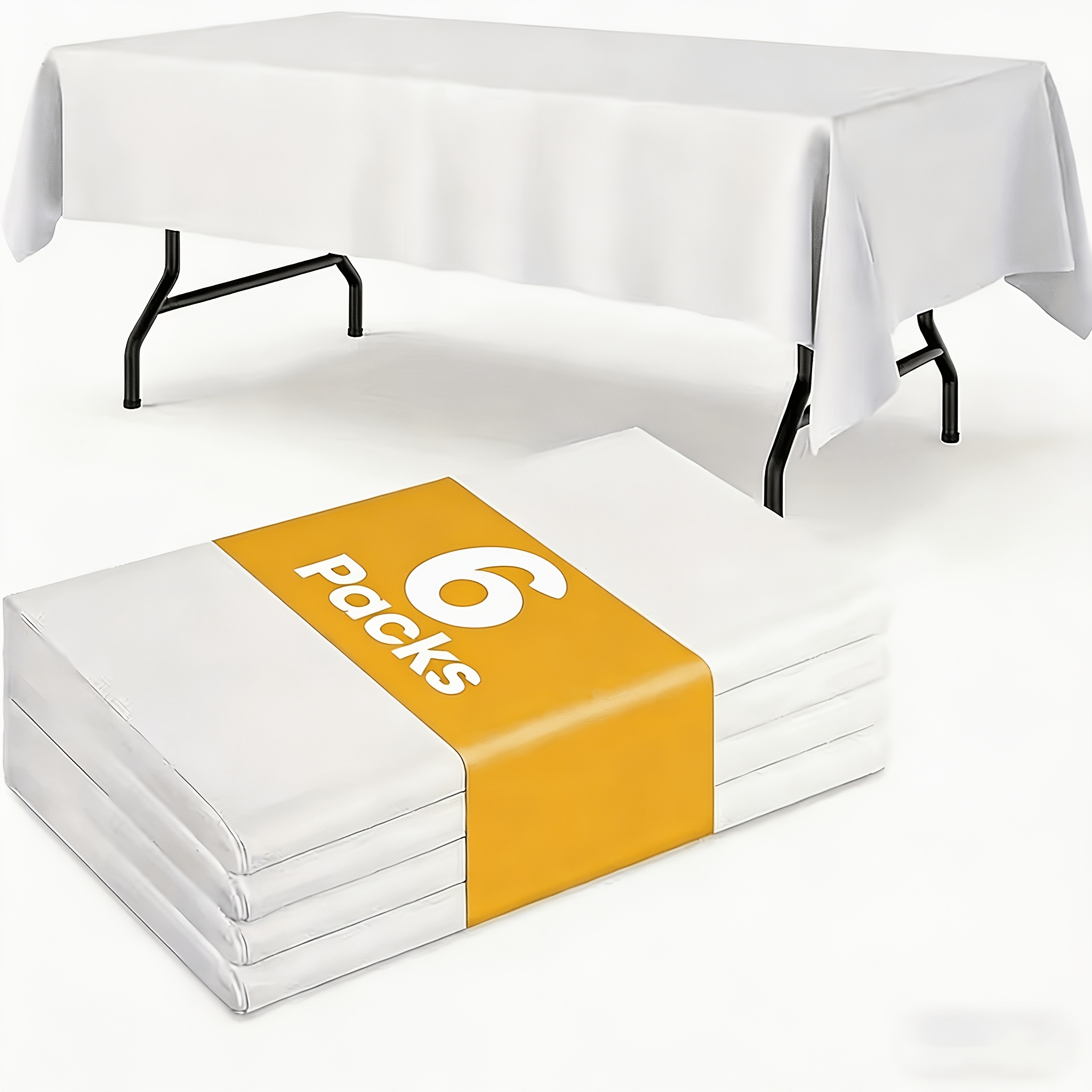 TEMU Un pacco da 6 tovaglie in plastica usa e getta resistenti che misurano 54"X72" per feste grandi - Adatte per matrimoni, compleanni, di genere e