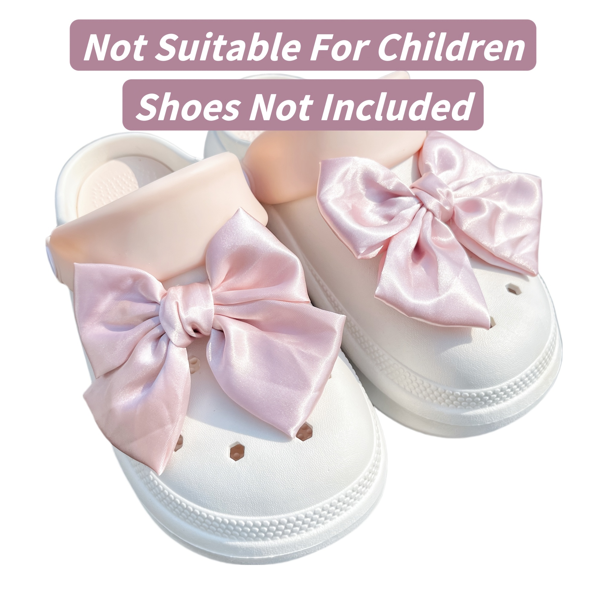 Image of 2pcs Bow Shoe Accessories Set - Ideal For Sandals, Beach Bags | Weddings, Bridal Showers, And Formal Events