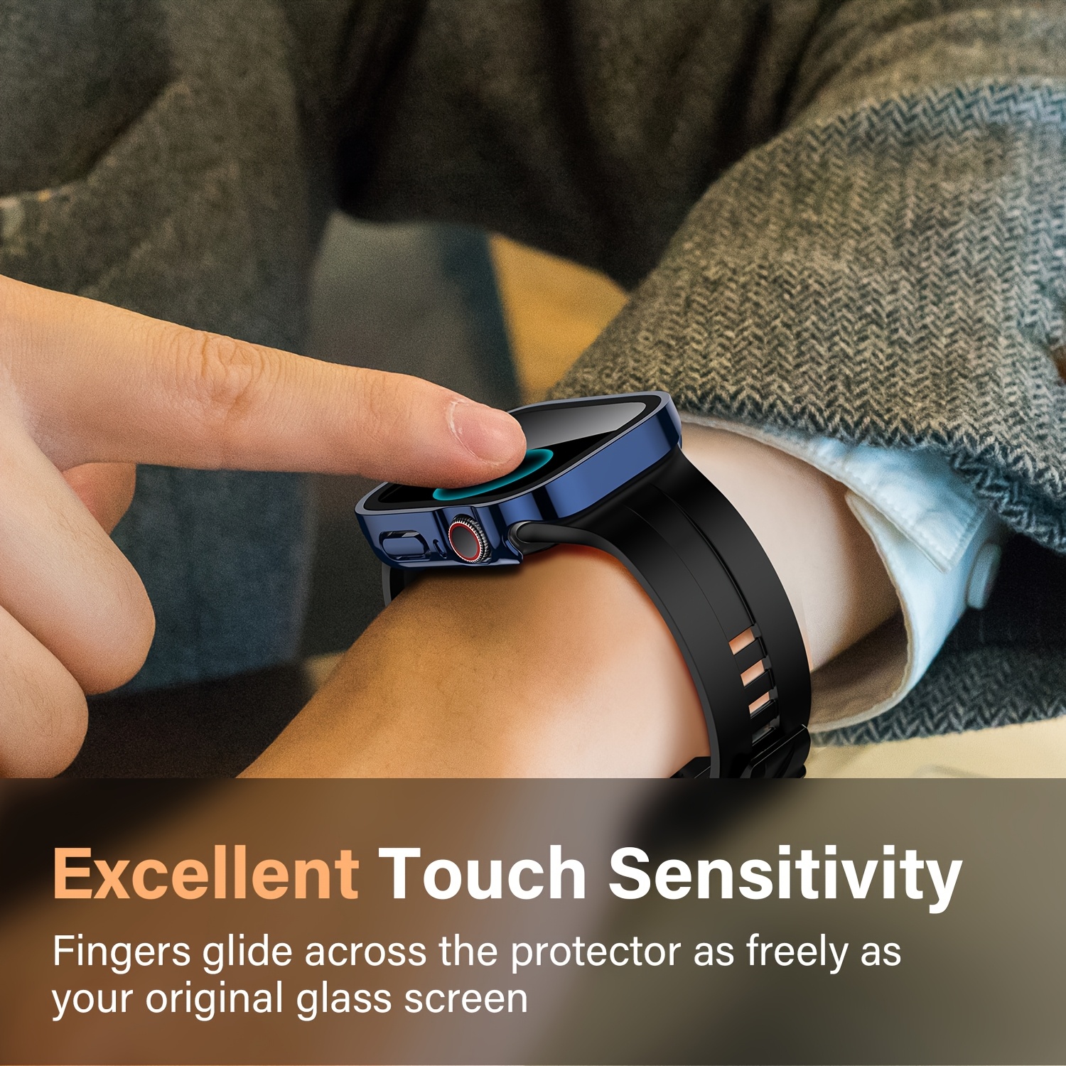 set of 4 premium electroplated design electroplated pc protective case for   watch built in tempered glass screen stylish design suitable for 40mm 41mm 42mm 44mm 45mm 46mm 49mm a great gift option Product details 5