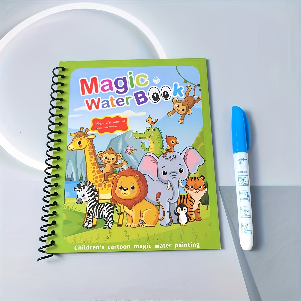 4pcs reusable magic   for   educational cartoon   with stencils markers dinosaur ocean pirate   themes vibrant colors high quality   gift for boys girls 3 christmas thanksgiving easter Product details 1
