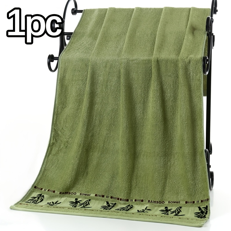 TEMU Bath Towel 1 Pack/ 70*140cm/ 27.5*55.1in Embroidered Bathtowel, Absorbent & Quick-drying Showering Towel, Super Soft & Beige-friendly Bathing