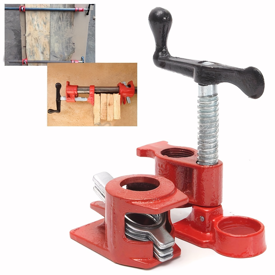 

Heavy-duty 1/2" Cast Iron Pipe Clamp Set For Woodworking - Quick Release, Ergonomic Handle, &