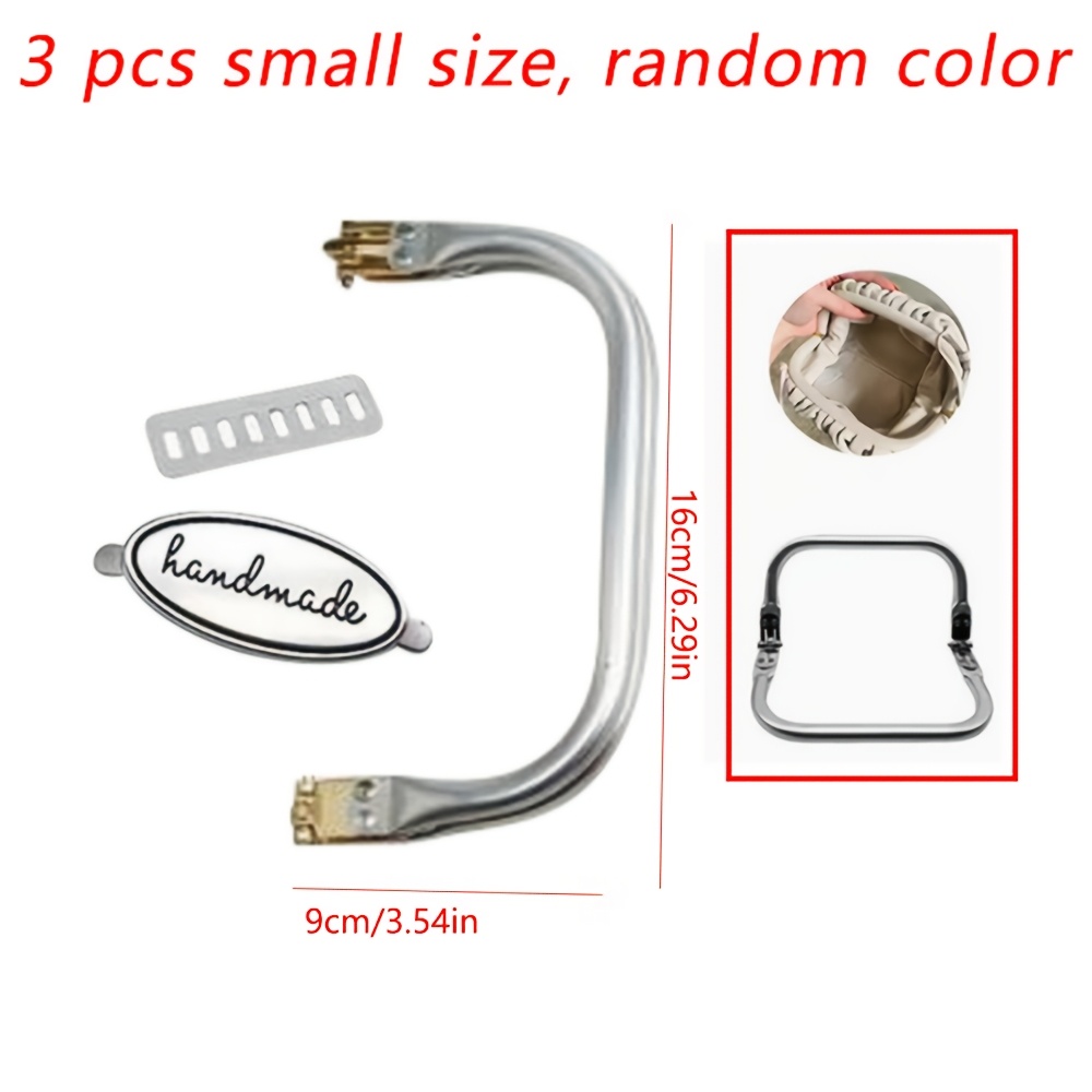 TEMU 3pcs/set Wallet Making Handle And Handmade Tag Set Random Color Metal Hand Pull Wallet Clip, Elastic Twist Clip, Hidden Wallet Pull Clip,