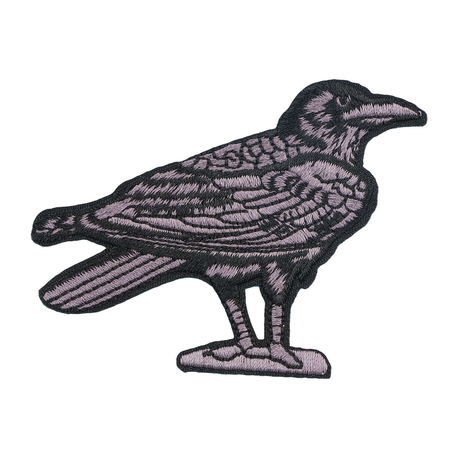 TEMU A Single Embroidered Large Crow Hot Melt Glue Patch For Clothing Decoration Additions