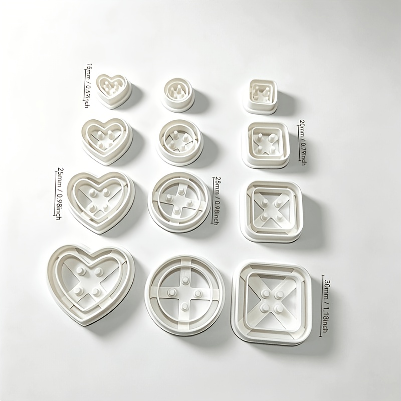 TEMU Moule à boucles d'oreilles bouton en vintage - Outil de bricolage en plastique pour pâte polymère, boucles d'oreilles bouton et fabrication de