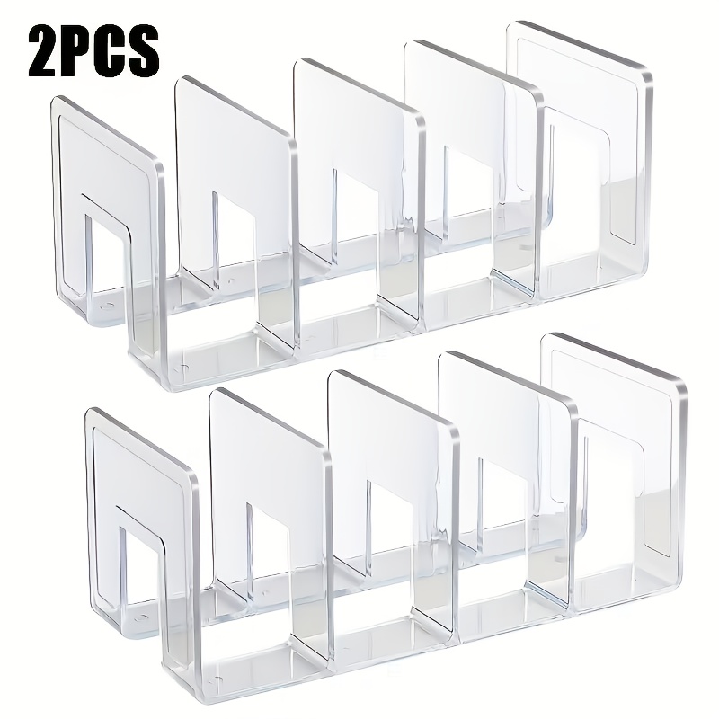 TEMU Home/ Office Dual-use! 2pcs Set Storage Rack Desktop Graded Reading Bookshelf Document Divider Book Stand
