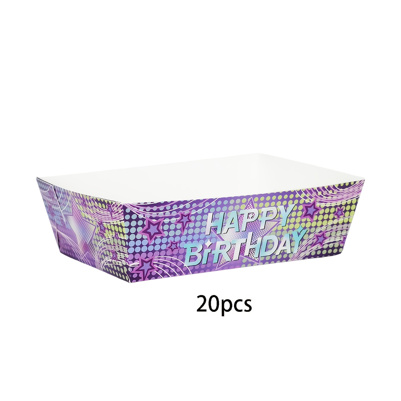E-shop 20 Stück/40 Stück/60 Stück Lila Musik-Star-Thema Papier-Essensschalen Einweg-Schalen mit Farbverlauf in Pastelllila für Snacks, frische Pommes,