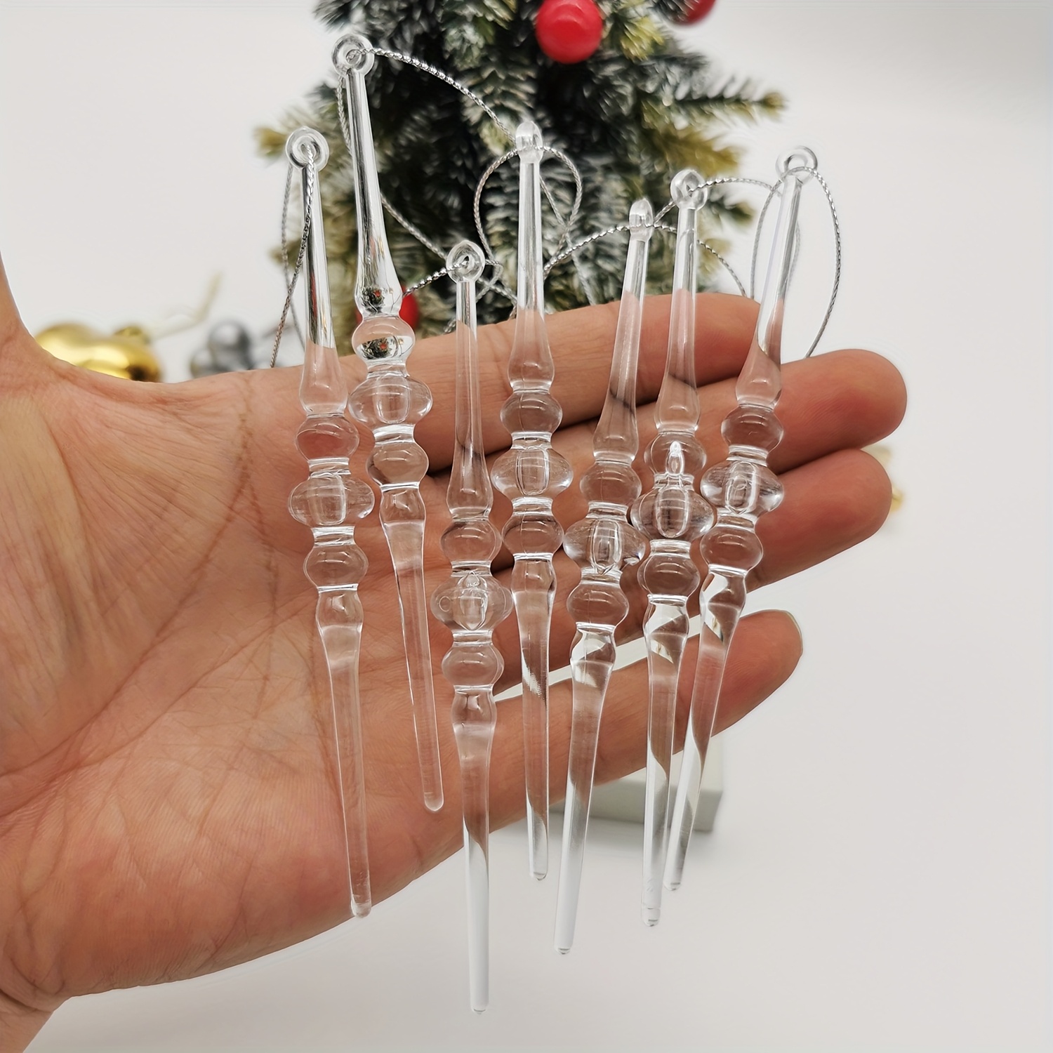 20pcs Clear Acrylic Ice   Christmas Tree Decorations - Artificial Ice   Decorations, Suitable for Holiday  ,   Decor and Christmas Decorations | Transparent Acrylic Decorations, Christmas Decorations, Transparent     Simulation Ice Christmas Tree Snowy Decoration Props Small  , Christmas Tree Decorations | Shiny Christmas Decorations, Suitable for Festivals, Winter, New Year Celebrations, DIY Crafts, Home Decor