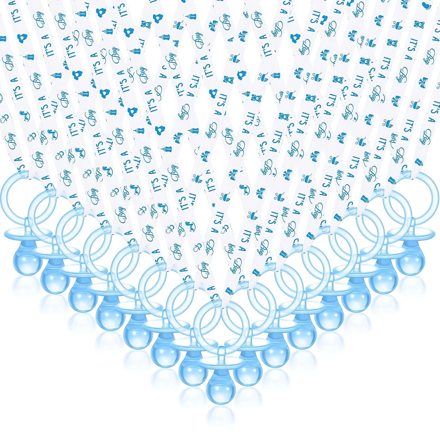 TEMU 100pcs Outus Baby Shower Party Favors, Plastic Pacifiers With Necklaces, Non-electric Bulk Charm Pacifiers, For Newborn Celebrations, Table For