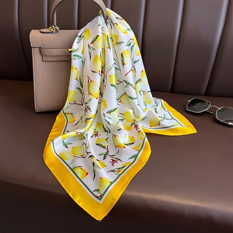 TEMU 27.5-inch Scarf, Texture, Polyester Material, Lightweight And Portable, Multi-functional Headscarf, Neck Wrap, Hairband, Sunshade Accessory,