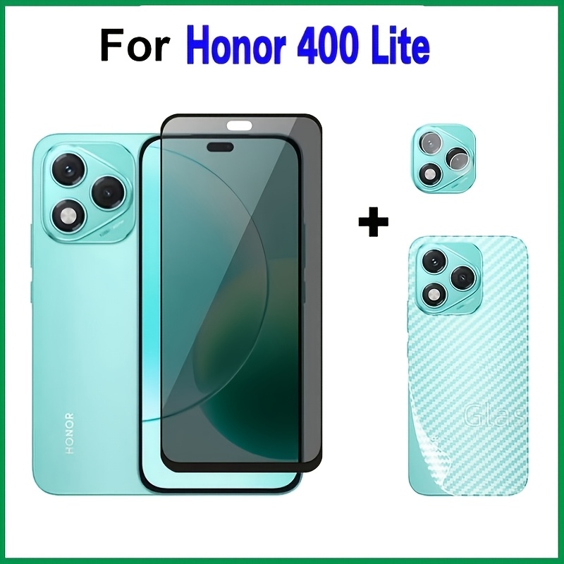 TEMU Película de Privacidad Cerámica para Honor 400 Lite + Protector de Pantalla + Película Trasera + Película para Lente