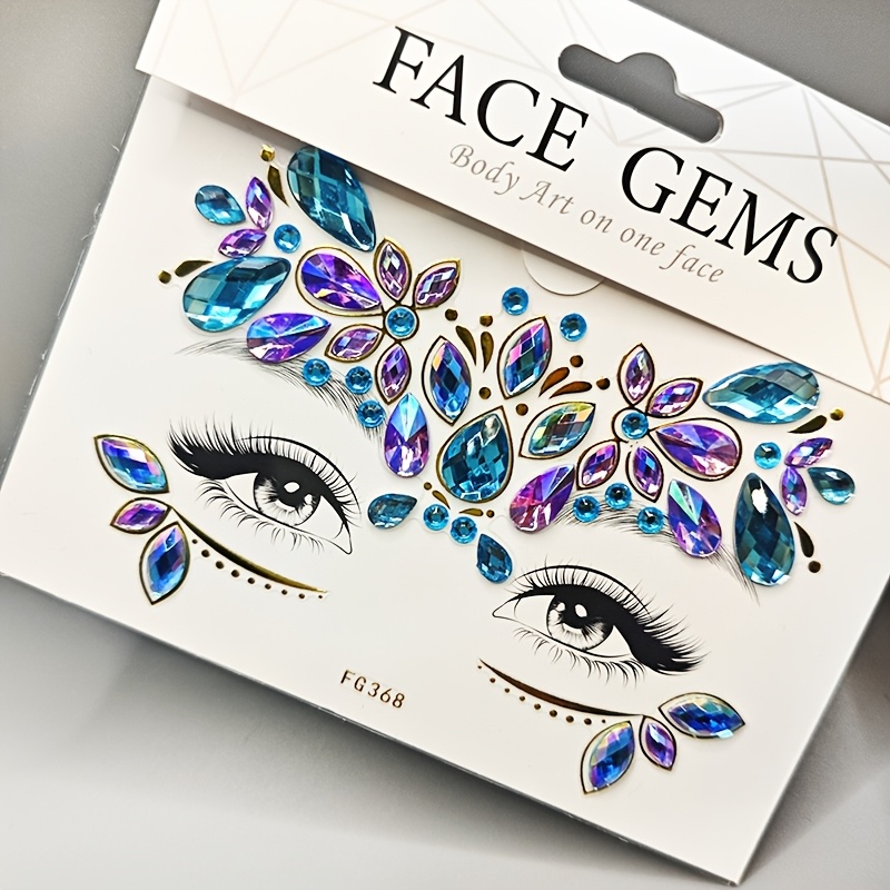TEMU Colorful Extra Large Rhinestone Essential Face Decor Gems Portable For Halloween Party Masquerade Role Play