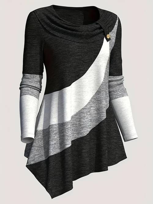 item picture elegant directional color block top