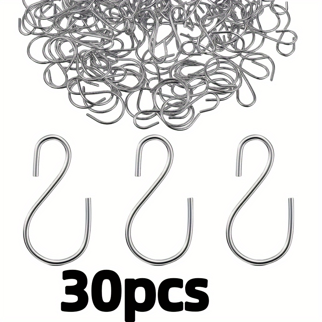 30pcs Mini Hook For Hanging - Stainless Steel Hook Mini Decorative Storage Hook For Hanging Pot Plant Jewelry Keychain, Practical Features That Can Easily Needs And You Can Share With , Utility Hooks