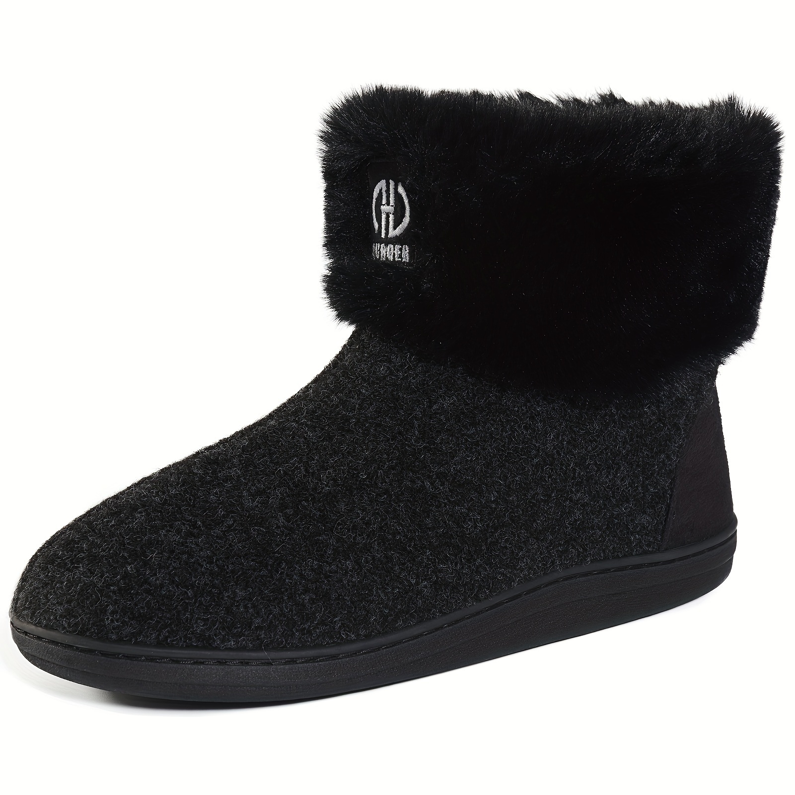 damen hausschuhe winter boots plüschfutter pompons – strick Temu