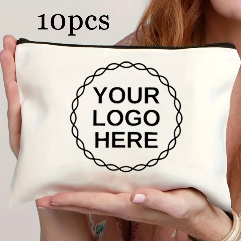 E-shop 1 Stück personalisierte Kosmetik-/Toilettenbeutel, individuelles Foto-Abzeichen-Logo - Leicht, strapazierfähiger Reißverschluss, stilvolles und
