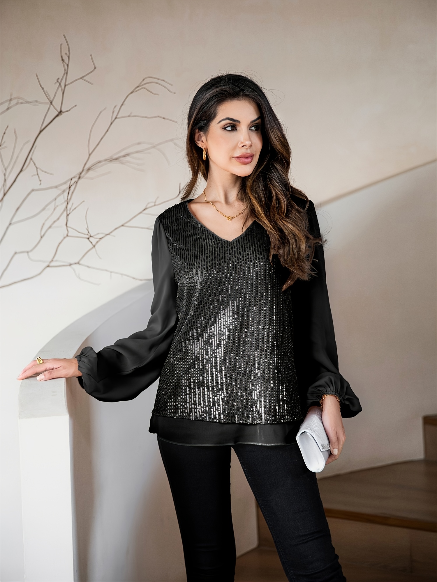 elegant black tops for evening