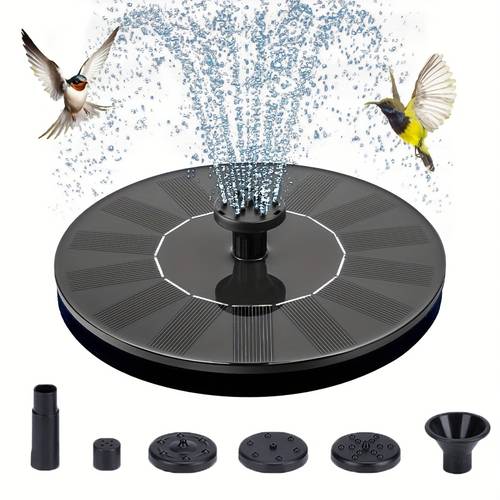 1w solar fountain pump diameter 13cm free standing floating solar powered water fountain pump solar fountain with 6 nozzle 11 8 to 19 7 inches water spray outdoor watering for pond fish tank yard birdbath