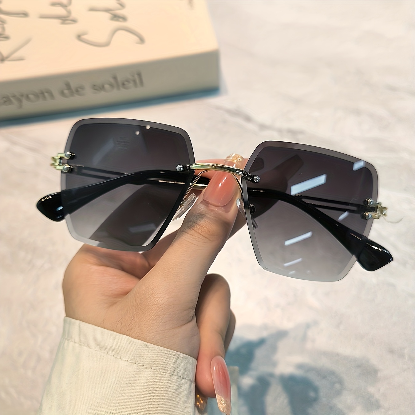 Vibrant Square Women's Rimless Glasses
