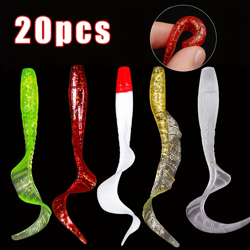 

20pcs Tail Soft Lure, Bionic Long Casting Swimbait, Fishing Accessories For Freshwater And Saltwater