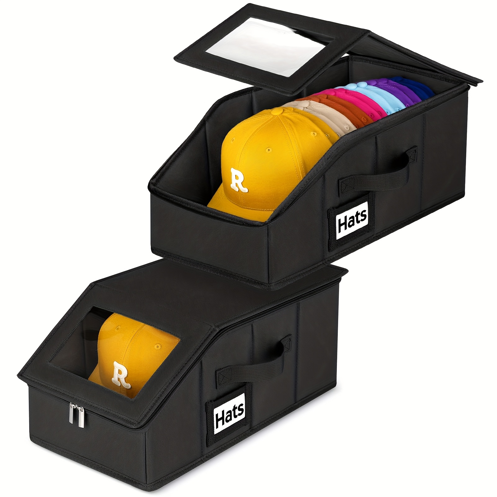 stackable hat storage for baseball caps 1pc 2pcs hat storage boxes for closet   to 30 caps with cardboard hat organizer for women men