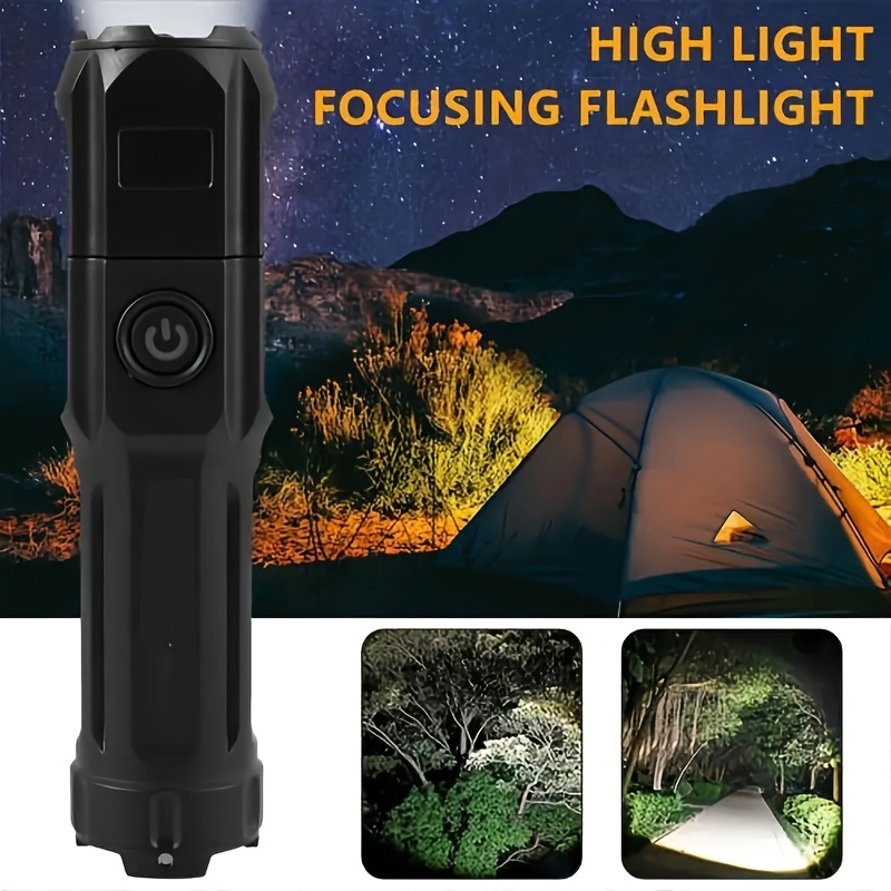 

Anyice 1pc Led Flashlight, Long-range , Retractable Design, Usb Rechargeable Flashlight, Portable For Home Blackout & Tool