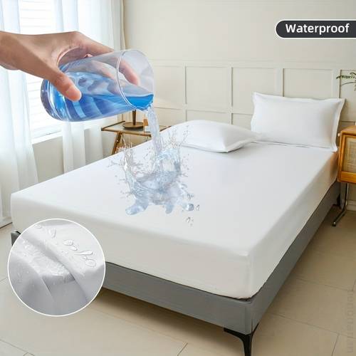 waterproof mattress protector noiseless fitted sheet soft breathable mattress resistant machine washable multi sizes for wet cover incontinence menstrual period bed pad leakproof bed cover