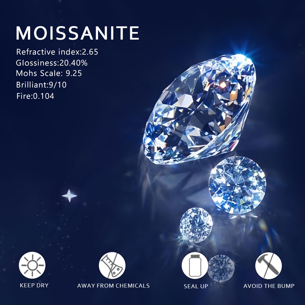 a pair of 2 carat moissanite earrings hypoallergenic 925 sterling silvery moissanite earrings elegant and   925 sterling silvery womens earrings valentines day gift christmas gift mothers day gift Product details 0