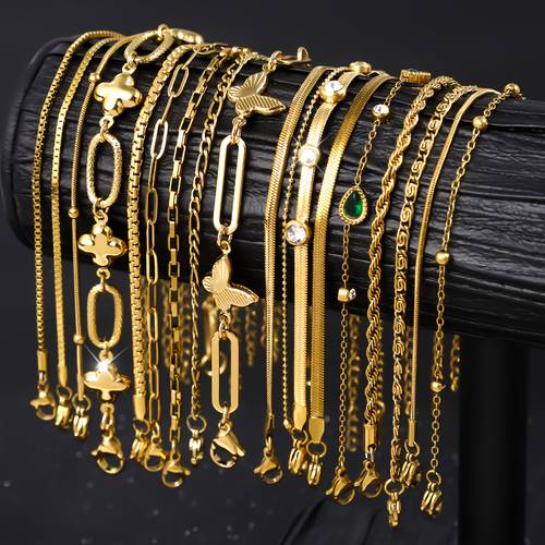 random 9 elegant and stylish stainless steel bracelets with a jewelry cleaning cloth womens bracelets suitable for daily wear parties and vacations high quality bracelets durable womens jewelry holiday gifts