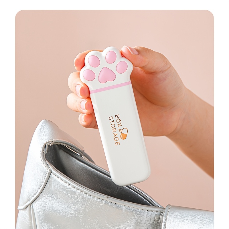 Portable Creative Paw Pill Organizer - Portable Daily Medicine Storage Box, Independent Plastic Pill Case - Cute And Multifunctional